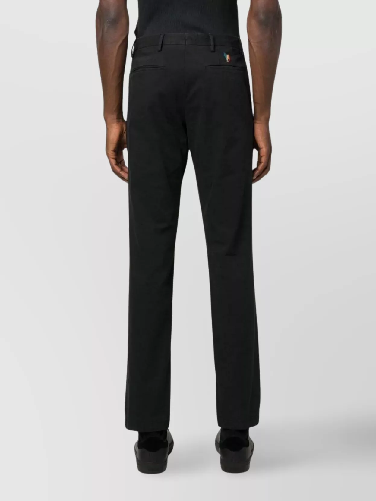 Shop Paul Smith Mid-rise Slim Cut Stretch-cotton Trousers