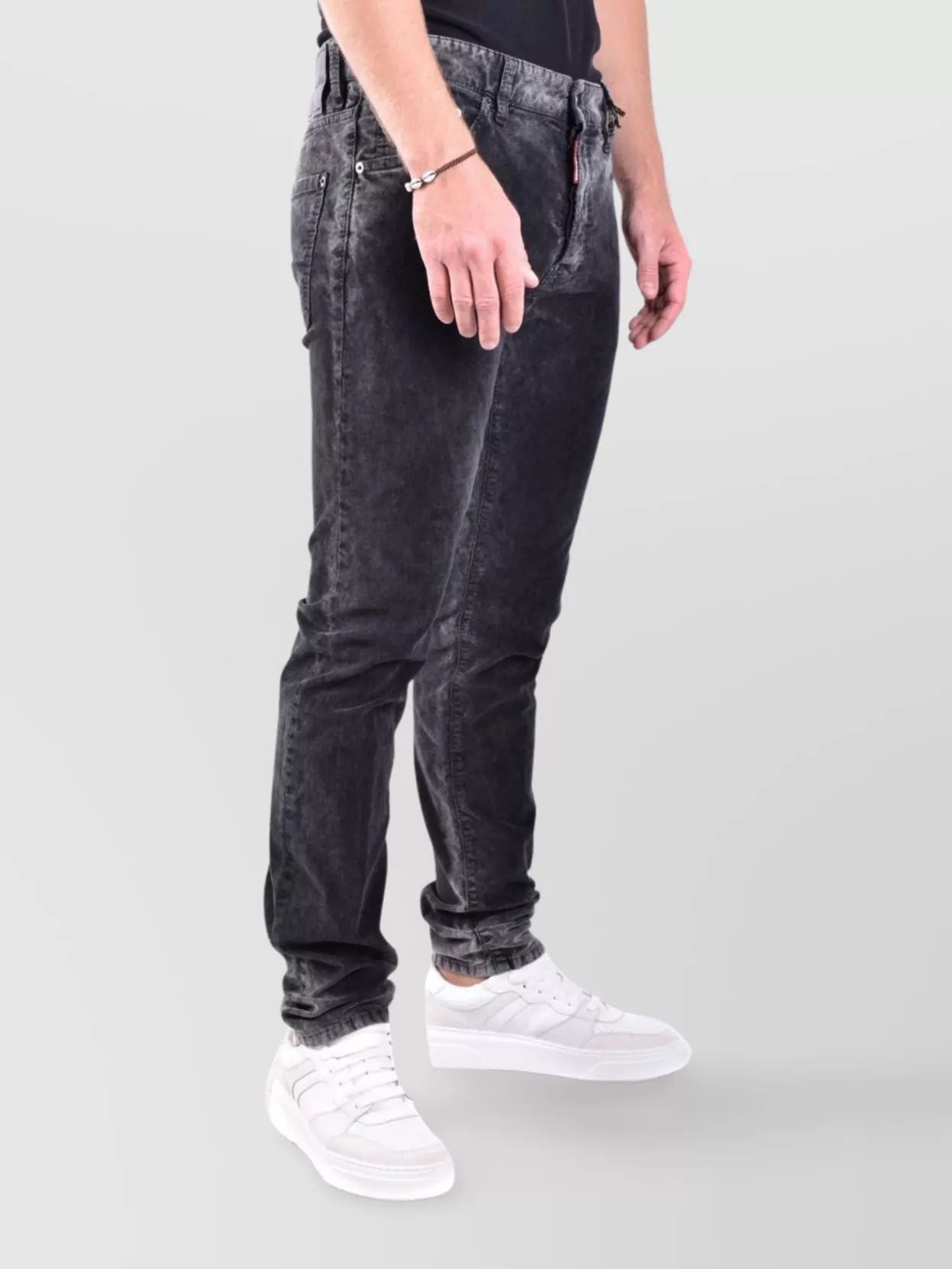 Dsquared2 Faded Wash Denim Trousers In Gray