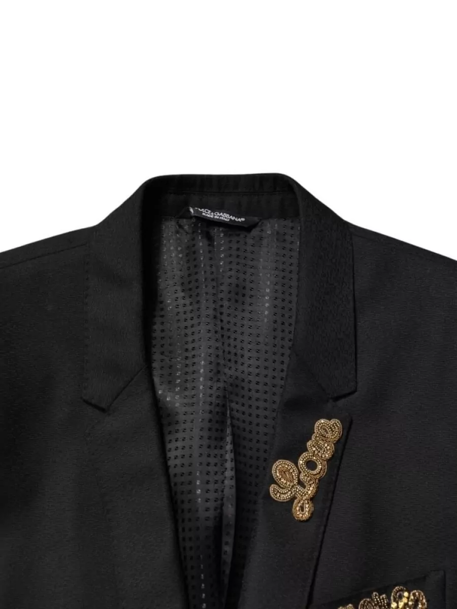 Dolce&Gabbana Virgin Wool Embellished Single Breasted Suit