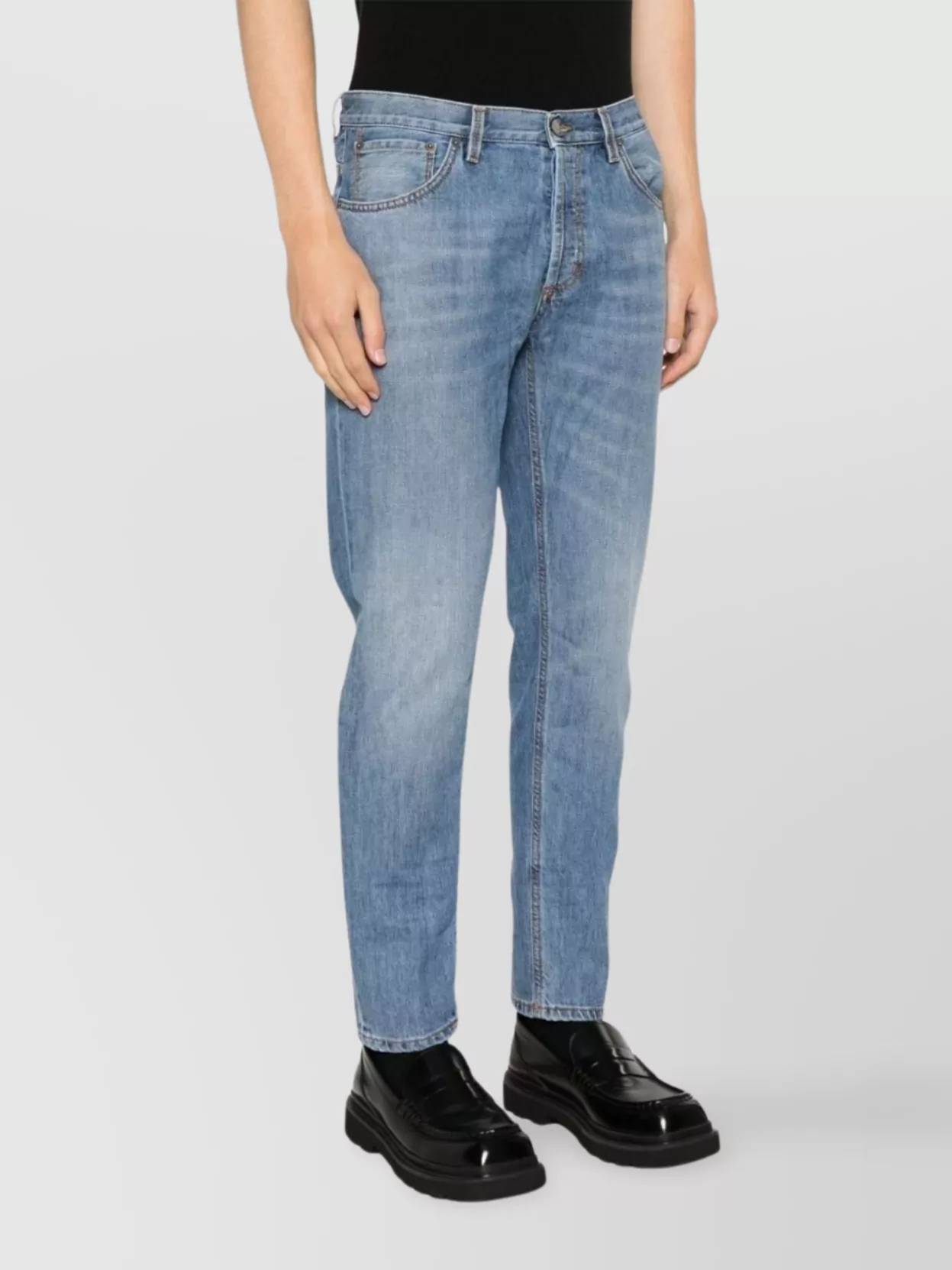 Dondup Belt Loops Five-pocket Design Faded Effect