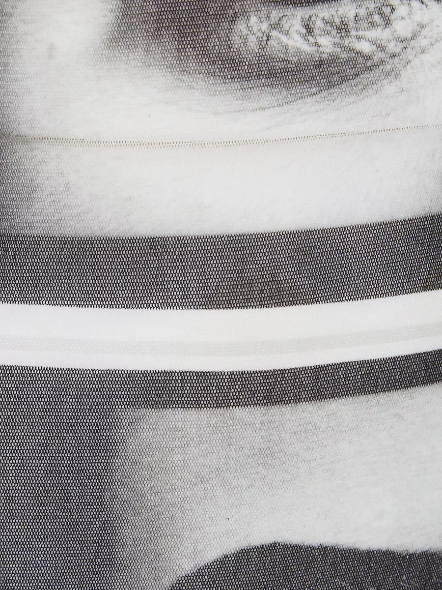 Jean Paul Gaultier Mesh Tank Dress Eyes Lips Print In Black