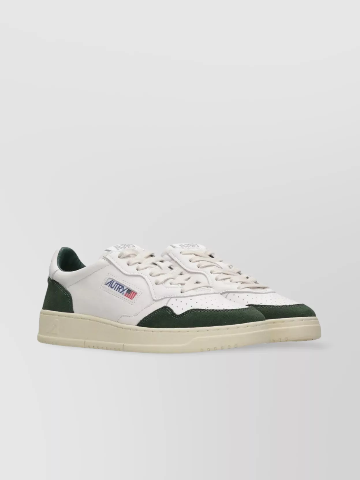 Autry Medalist Panelled Low-top Sneakers In Green