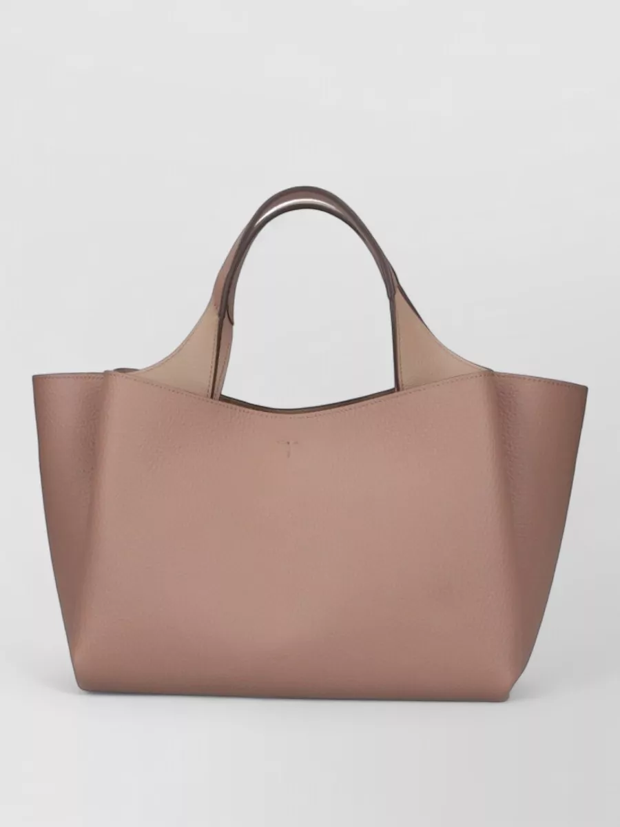 Tod's Leather Tote Bag Double Handles Detachable Strap