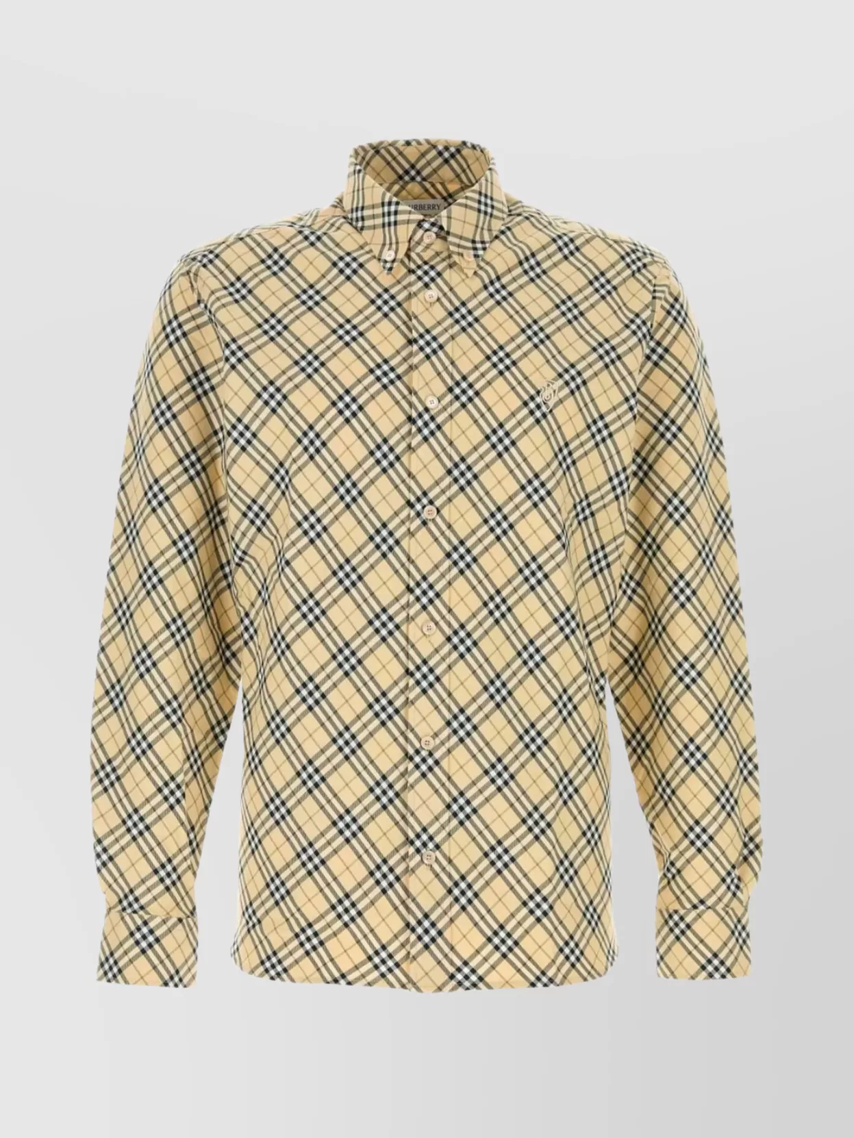 Burberry Embroidered Cotton Shirt Collar Button-Down
