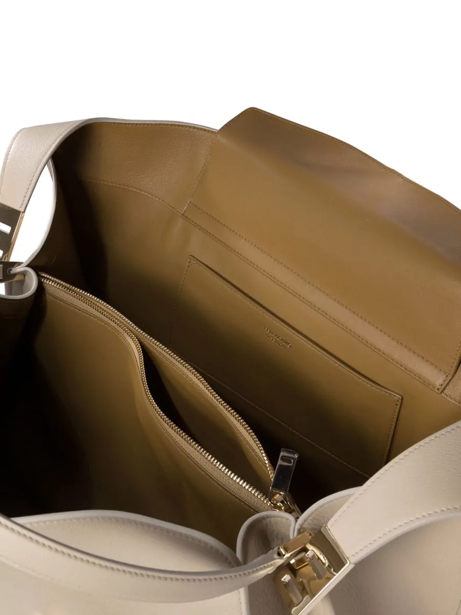 Ferragamo Gancini Leather Shoulder Bag