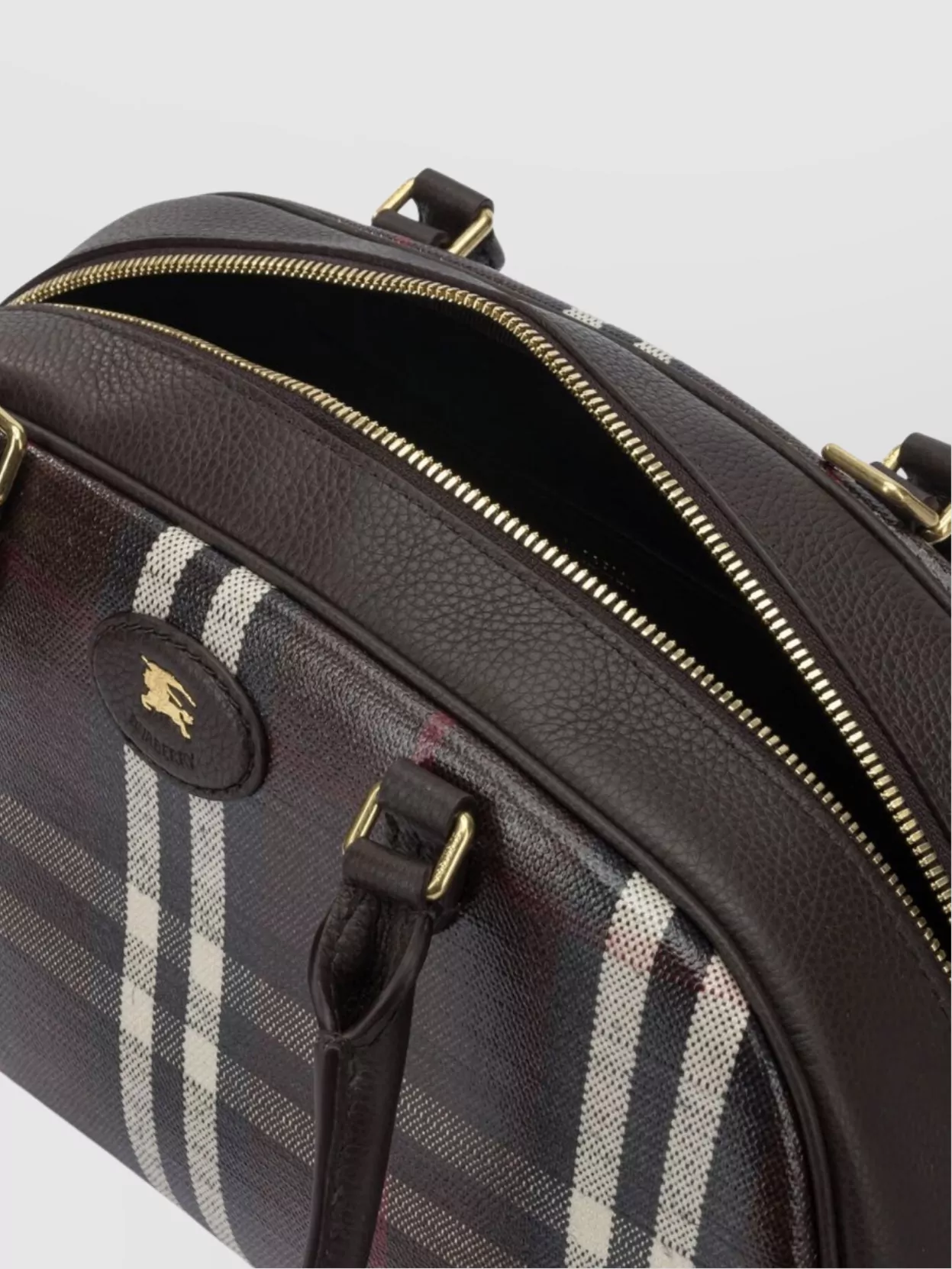Burberry Structured Check Pattern Crossbody Bag