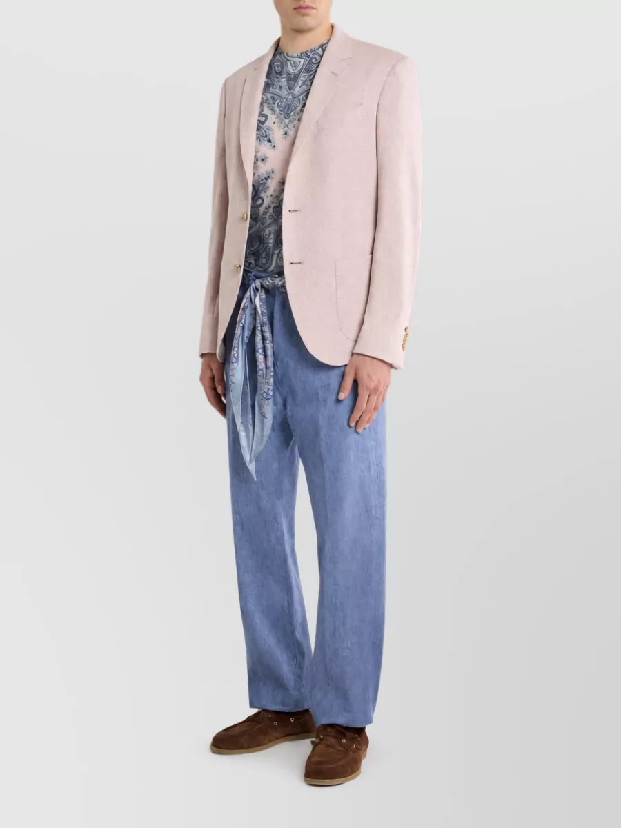 Etro Linen Cotton Denim Trousers