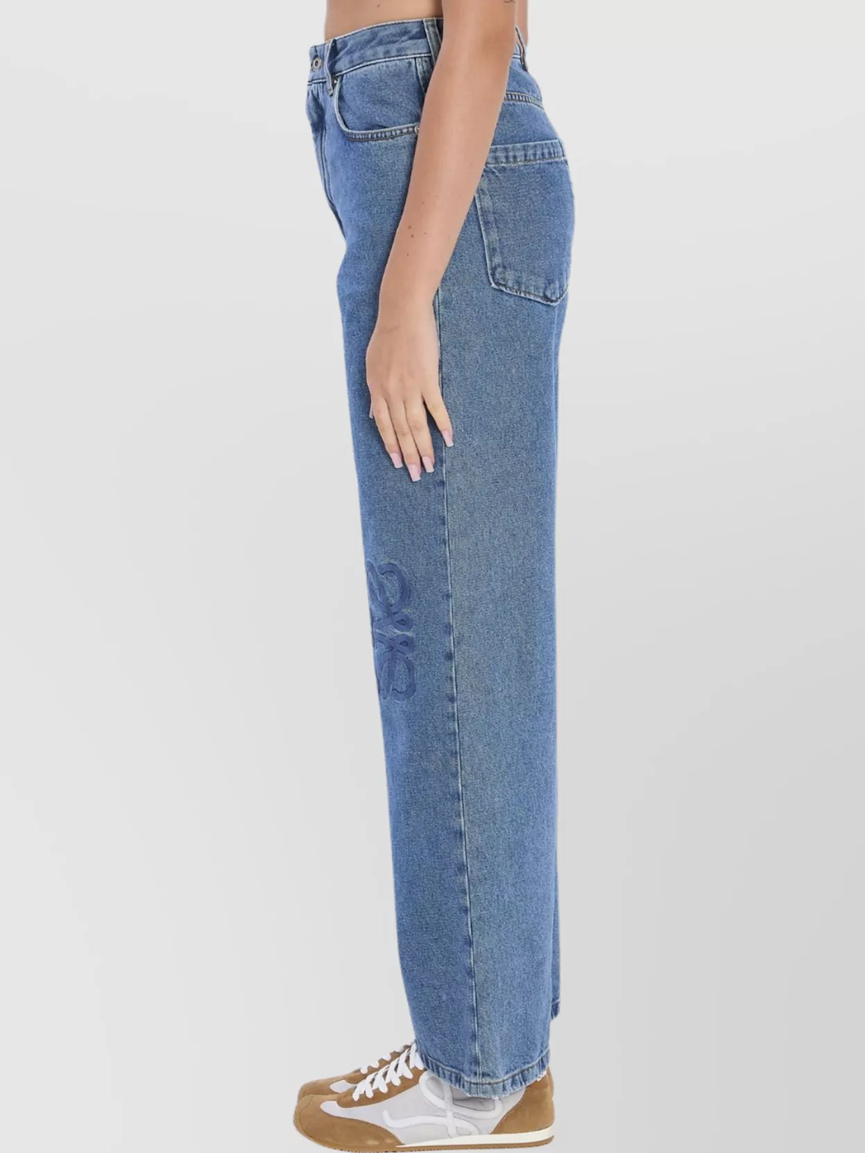 Loewe Baggy Jeans With Wide Leg And Anagram Cut-Outs