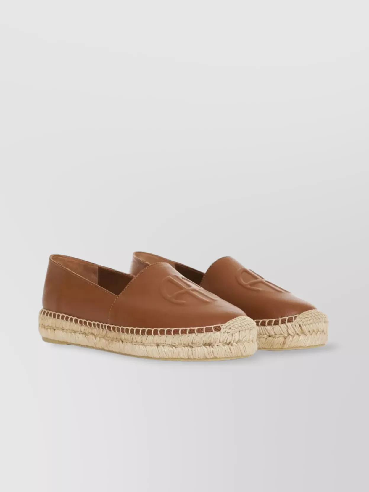 Anine Bing Cognac Leather Espadrilles Platform Sole