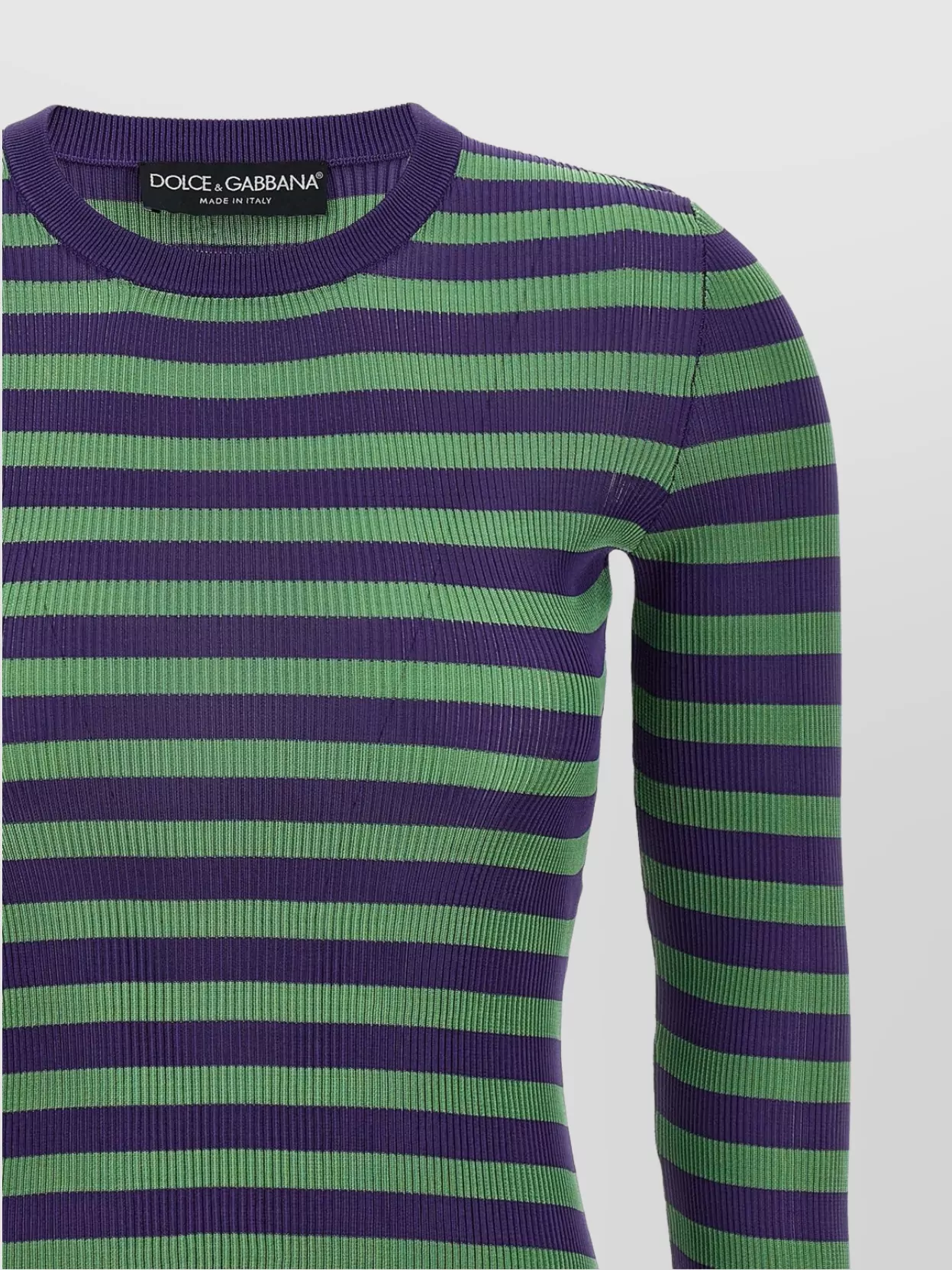 Dolce&Gabbana Striped Ribbed Crew Neck Sweater