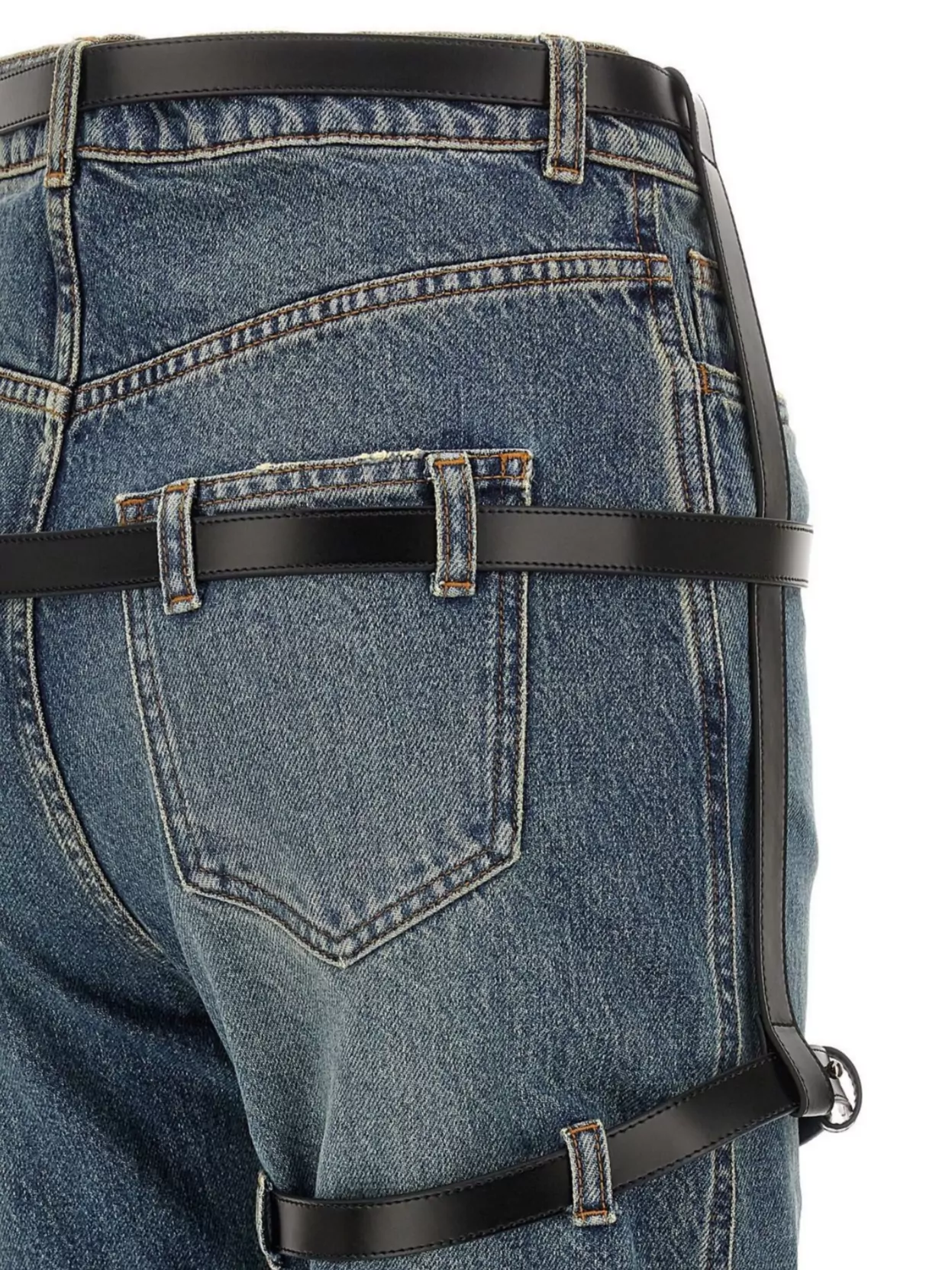 Coperni Belted Denim Trousers Featuring Five Pockets