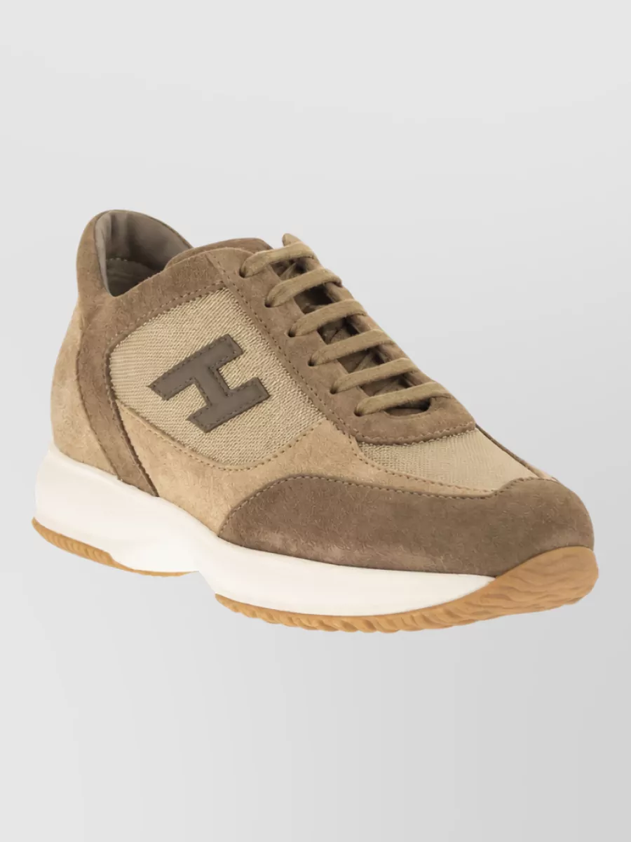 Hogan Suede And Fabric Lace-Up Shoes
