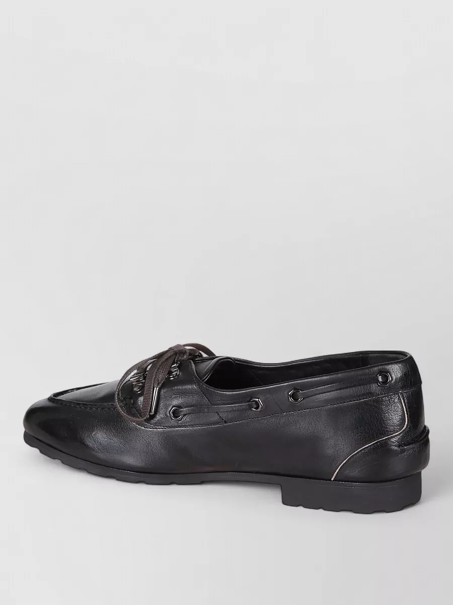 Bally Round Toe Rubber Sole Moccasin Plume