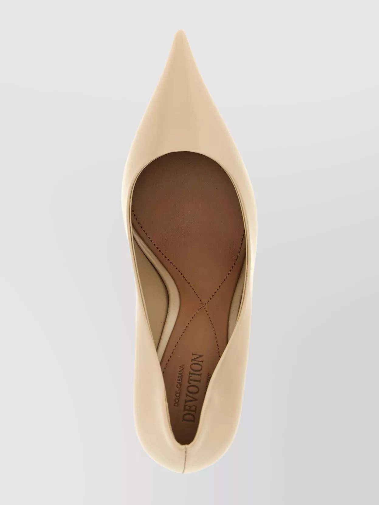 Dolce&Gabbana Beige Calfskin Decollete Devotion
