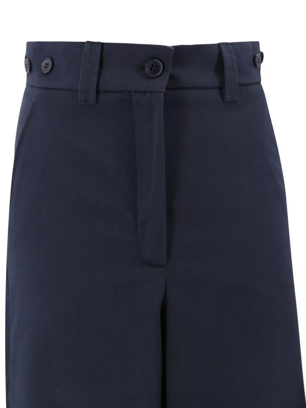 Weekend Max Mara High-waisted Wide Leg Trousers With Button Accents In Blue