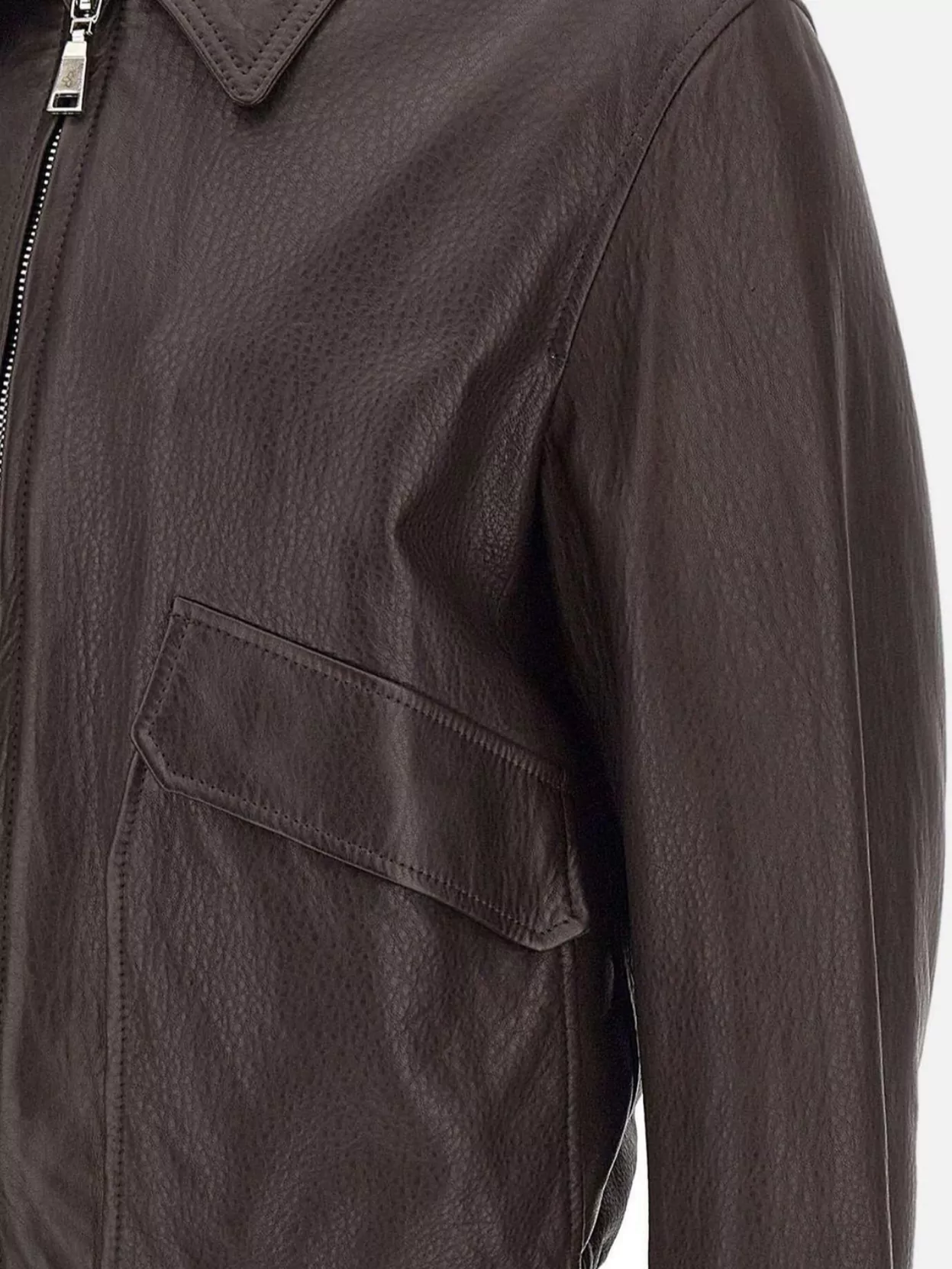 Tagliatore Leather Jacket With Collared Design And Front Pockets