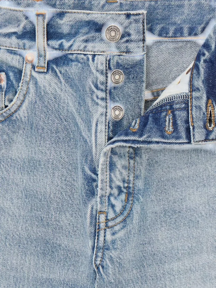 Saint Laurent Denim High-Rise Relaxed Straight-Leg Jeans