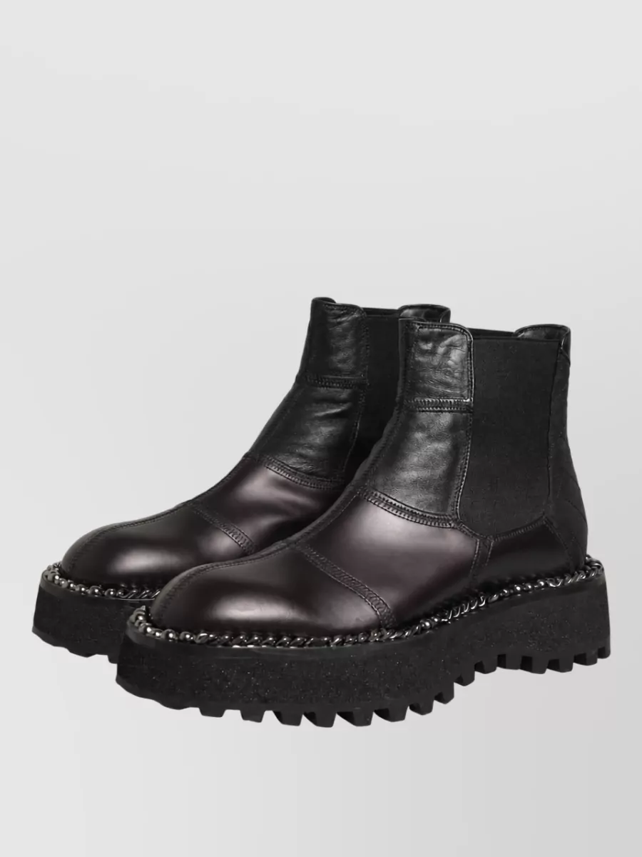 Dolce&Gabbana Leather Slip On Chelsea Boots