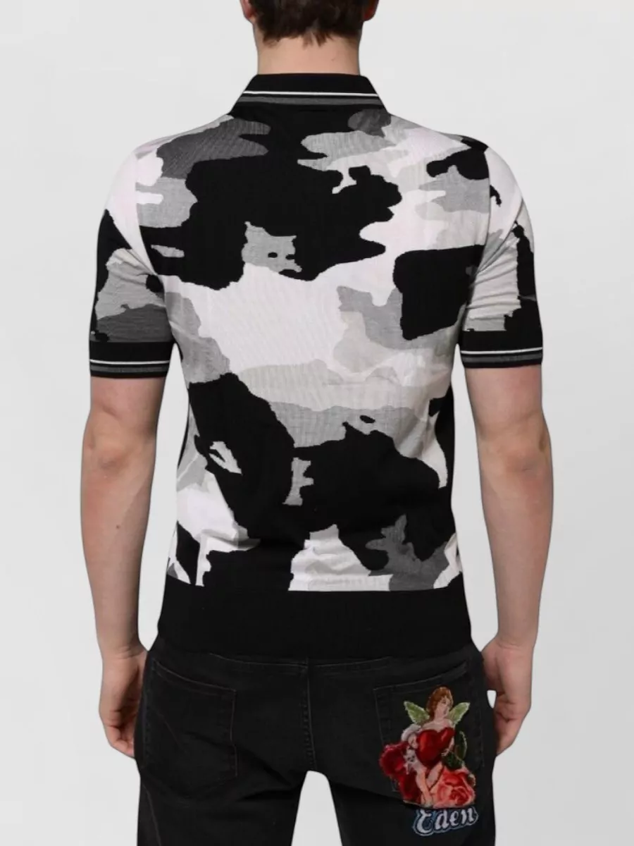 Dolce&Gabbana Silk Camouflage Polo Shirt