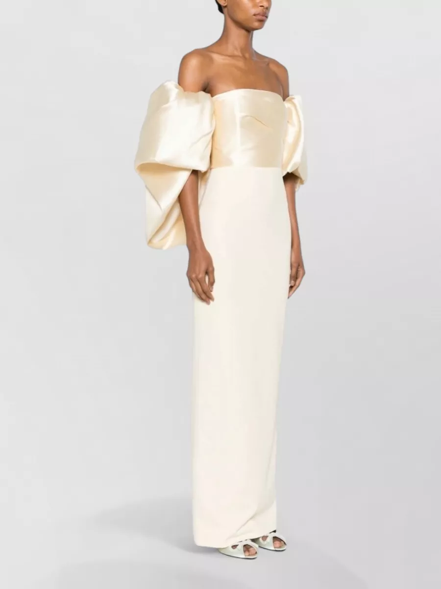 Solace London Off-Shoulder Puff-Sleeve Maxi Dress