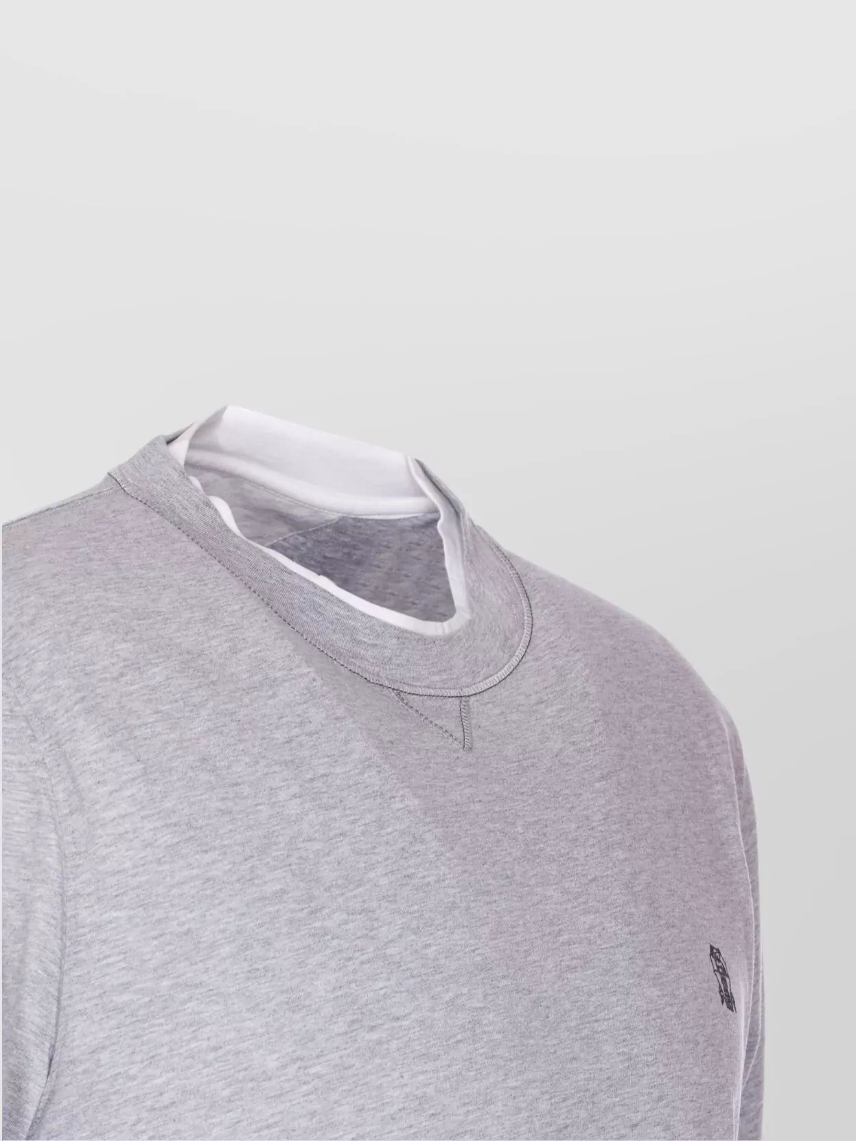 Brunello Cucinelli Layered Crewneck T-Shirt Stitch Detailing