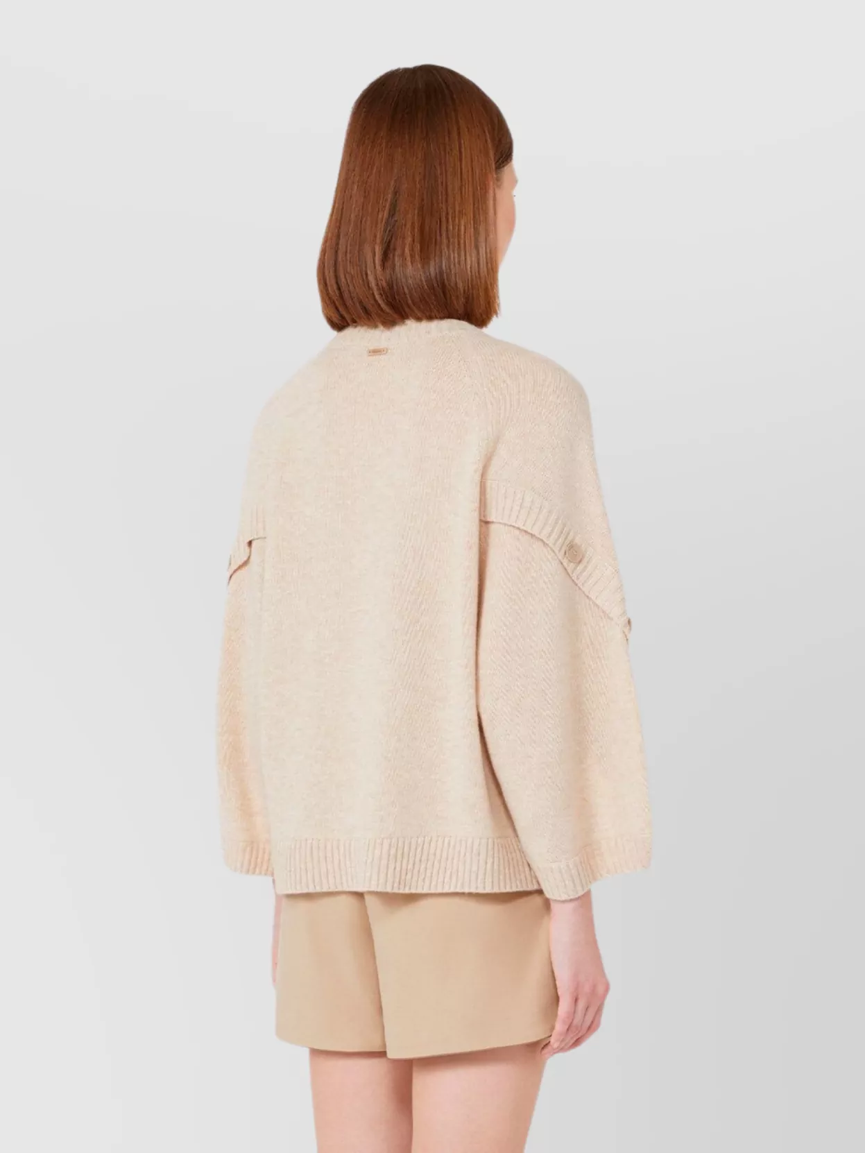 Max Mara Wool And Cashmere Sweater With Crossover Detail