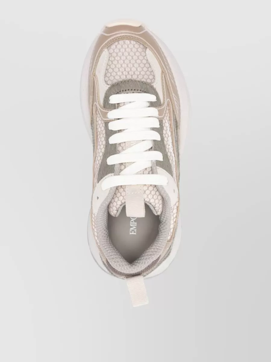Emporio Armani Sneakers Mesh Detailing Chunky Sole Pull Tab