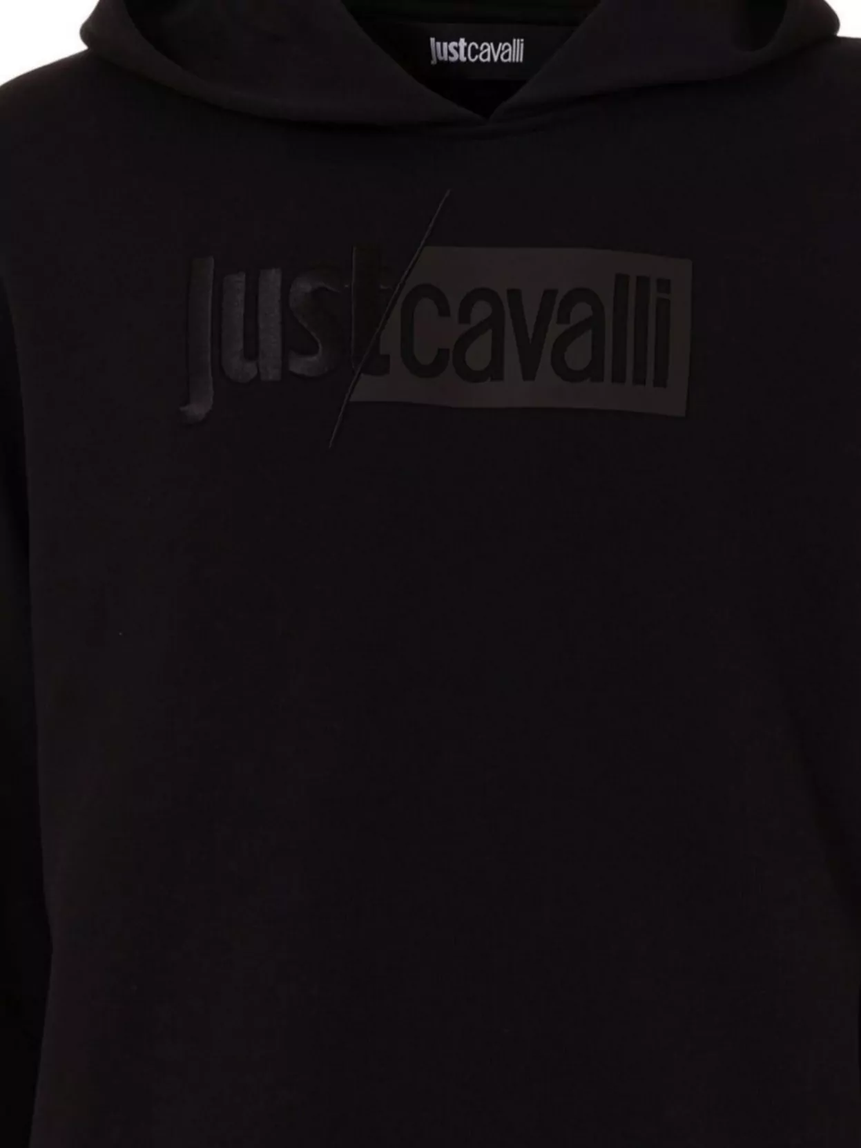 Just Cavalli Hooded Logo Sweater With Ribbed Hem