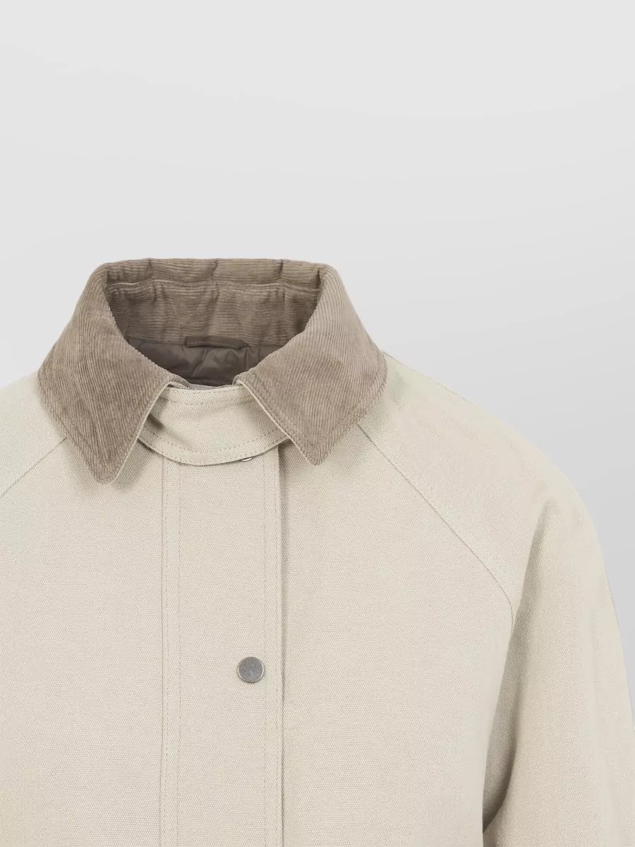 Brunello Cucinelli Hooded Parka Coat Contrast Collar Design