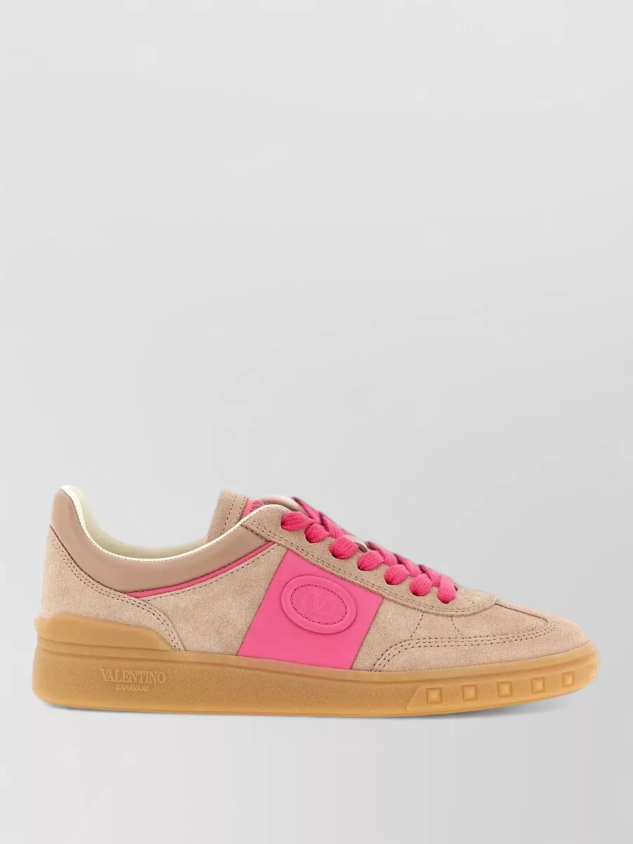 Valentino Leather Suede Low-Top Sneakers