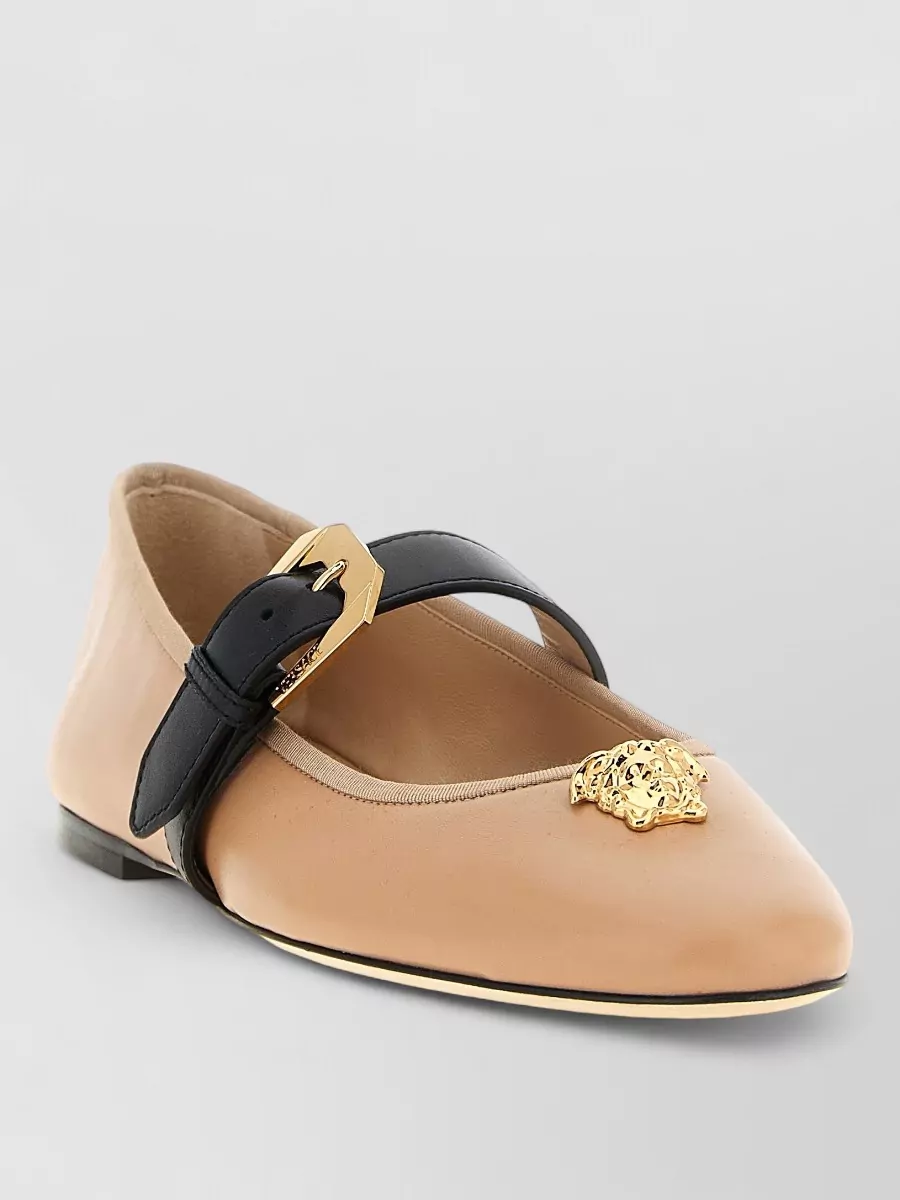 Versace lamb leather ballet flats