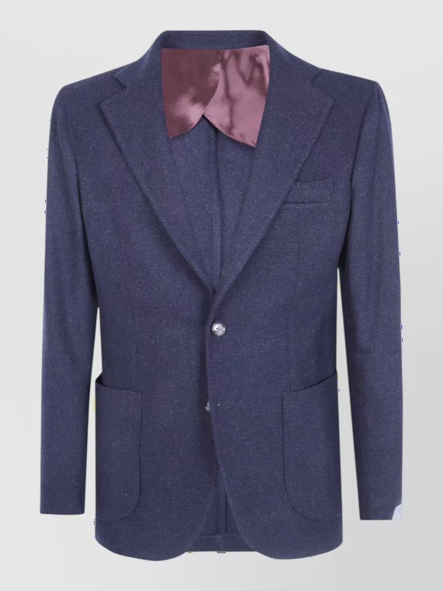 Barba Napoli wool cashmere single breasted suit jacket