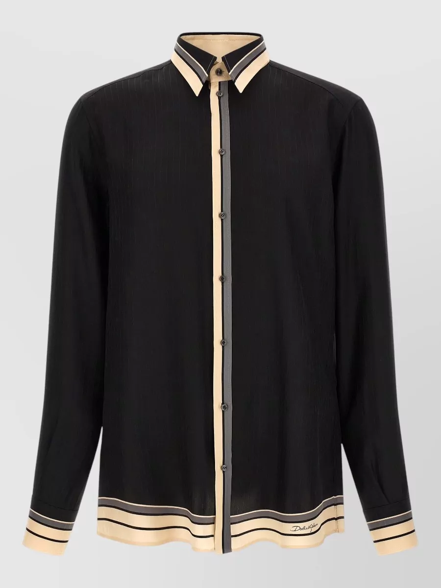 Dolce&Gabbana silk pinstriped long-sleeve shirt