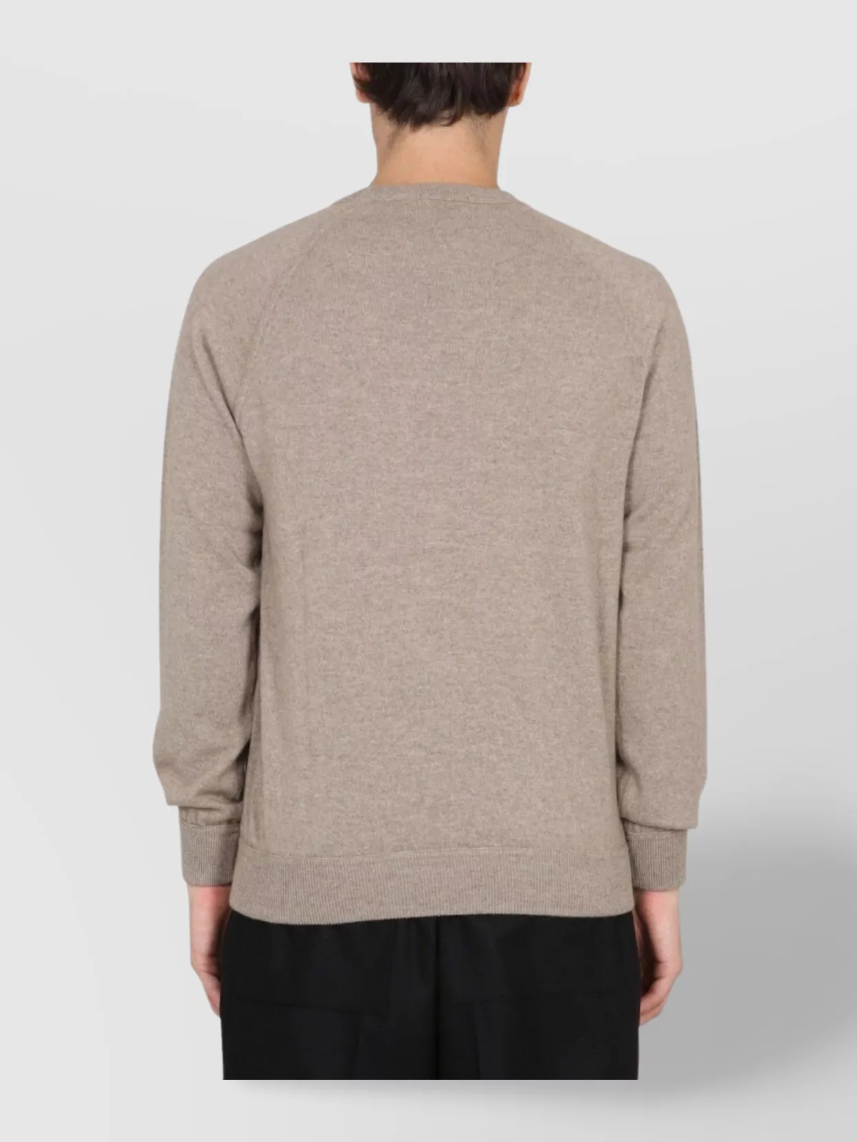 Drumohr Neckline Ribbed Crew Cross Long Sleeves