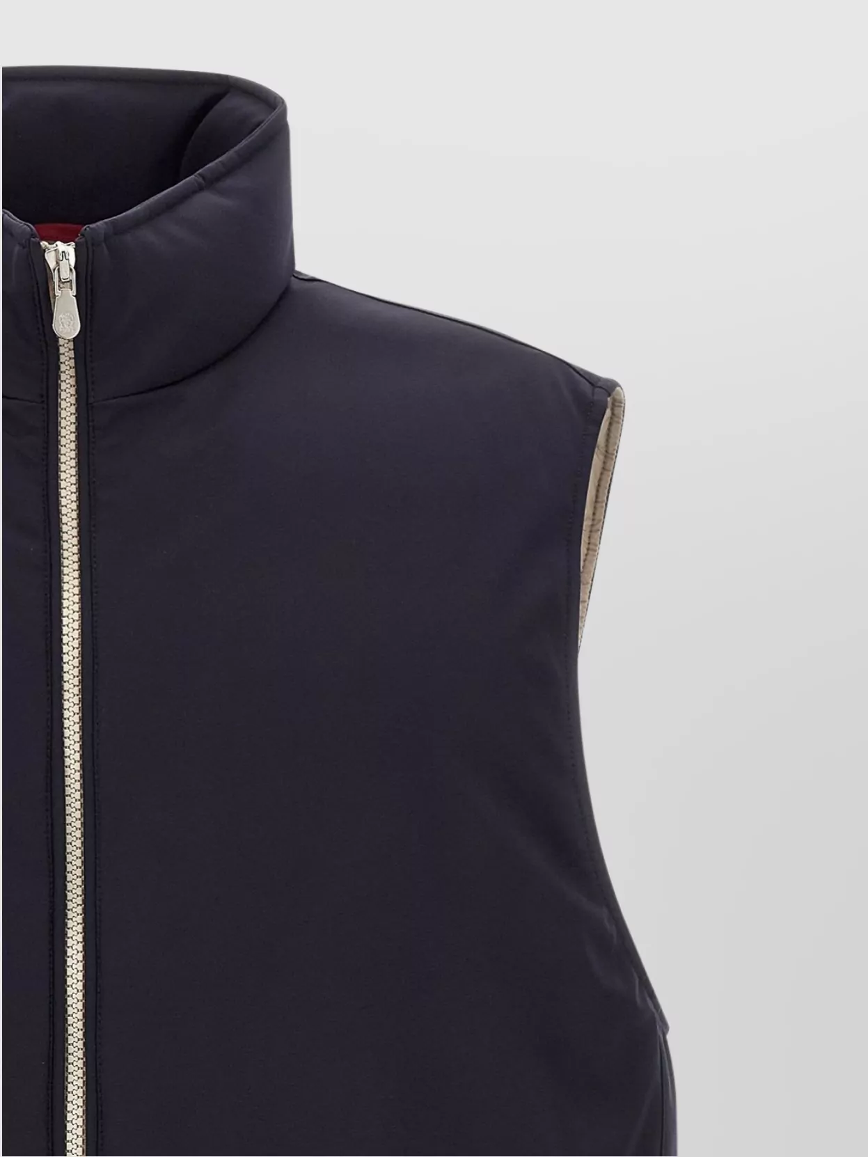 Brunello Cucinelli Technical Fabric Padded Vest With Goose Feather Insulation In Blue