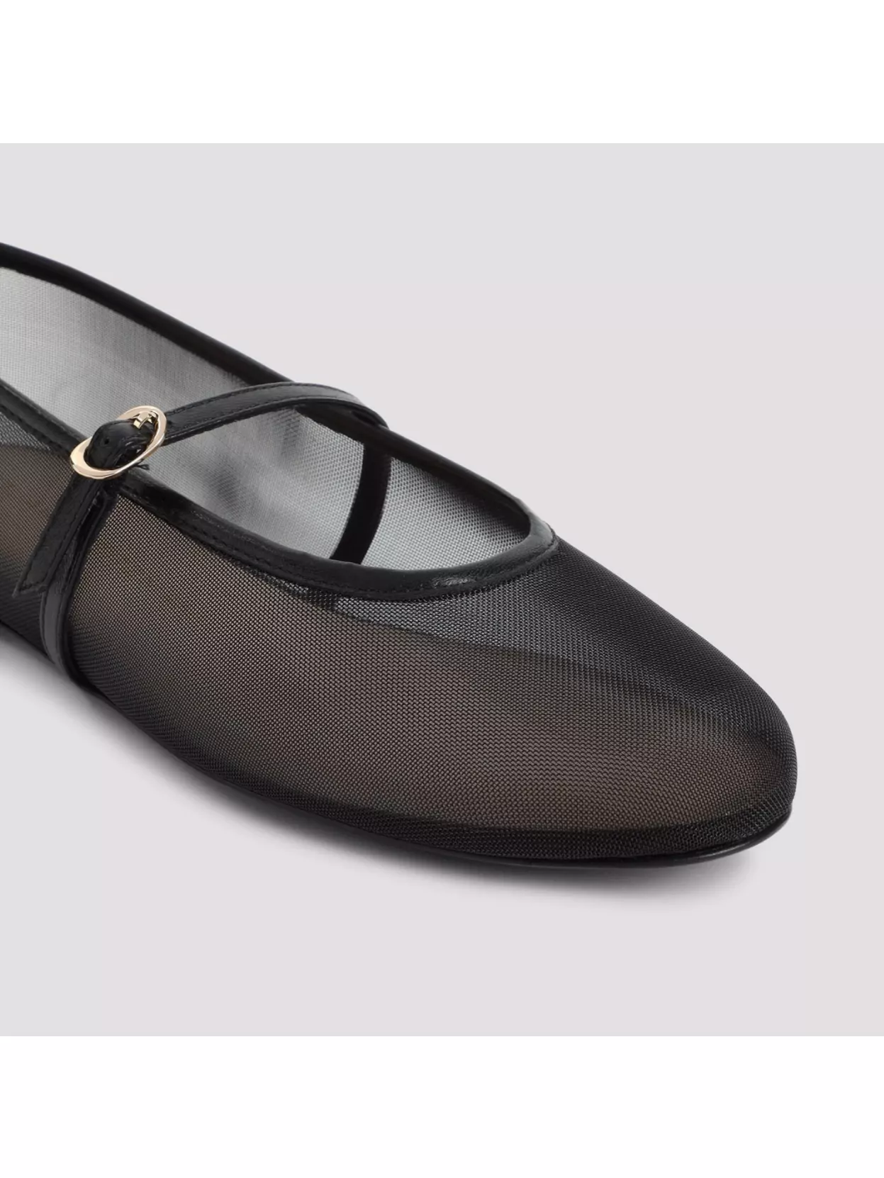 Stuart Weitzman Mesh Flat Sole Ballerinas With Leather Trim
