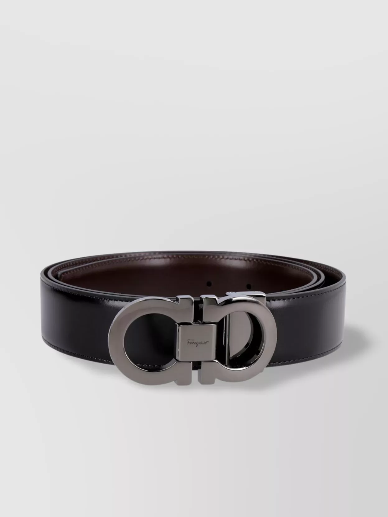 FERRAGAMO ADJUSTABLE LENGTH REVERSIBLE LEATHER BELT