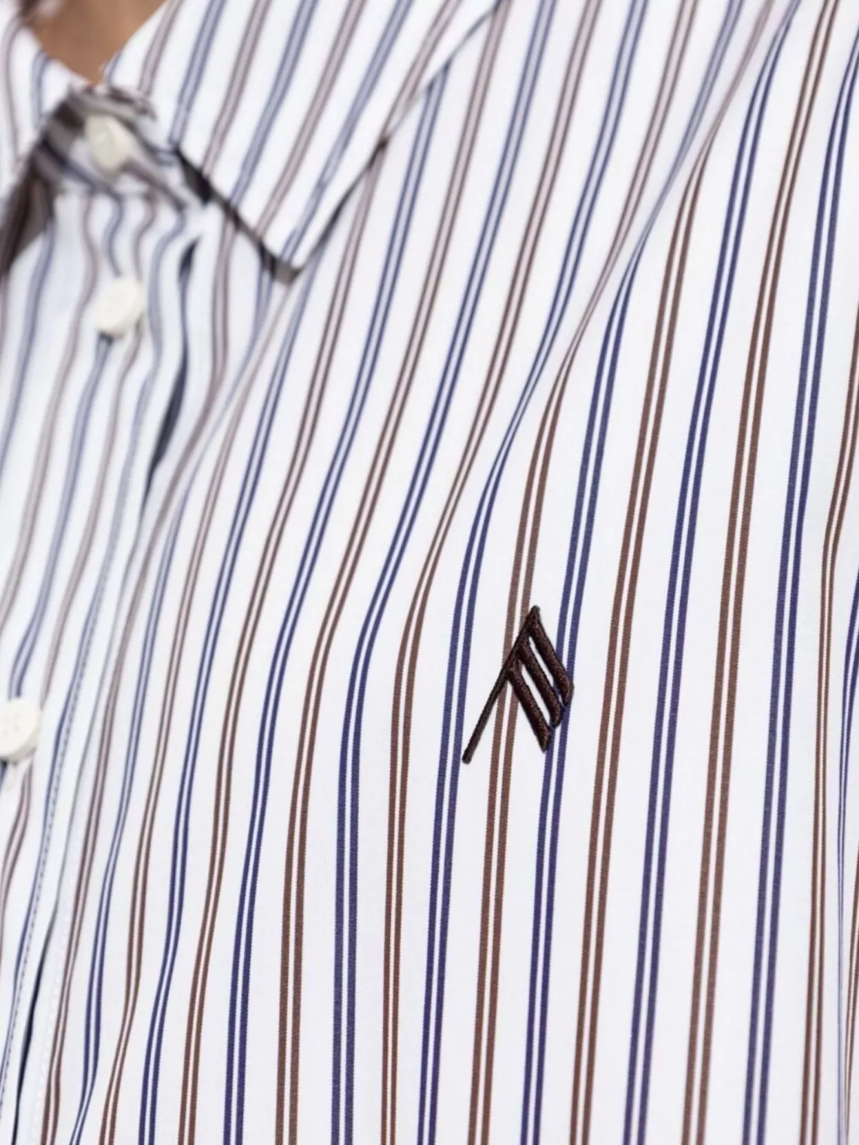 The Attico Striped Cotton Shirt With Long Sleeves