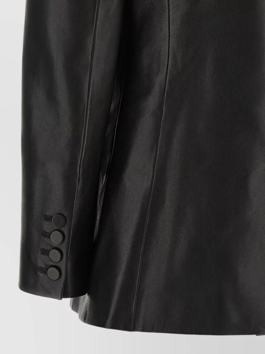Balmain Leather Single-Breasted Blazer