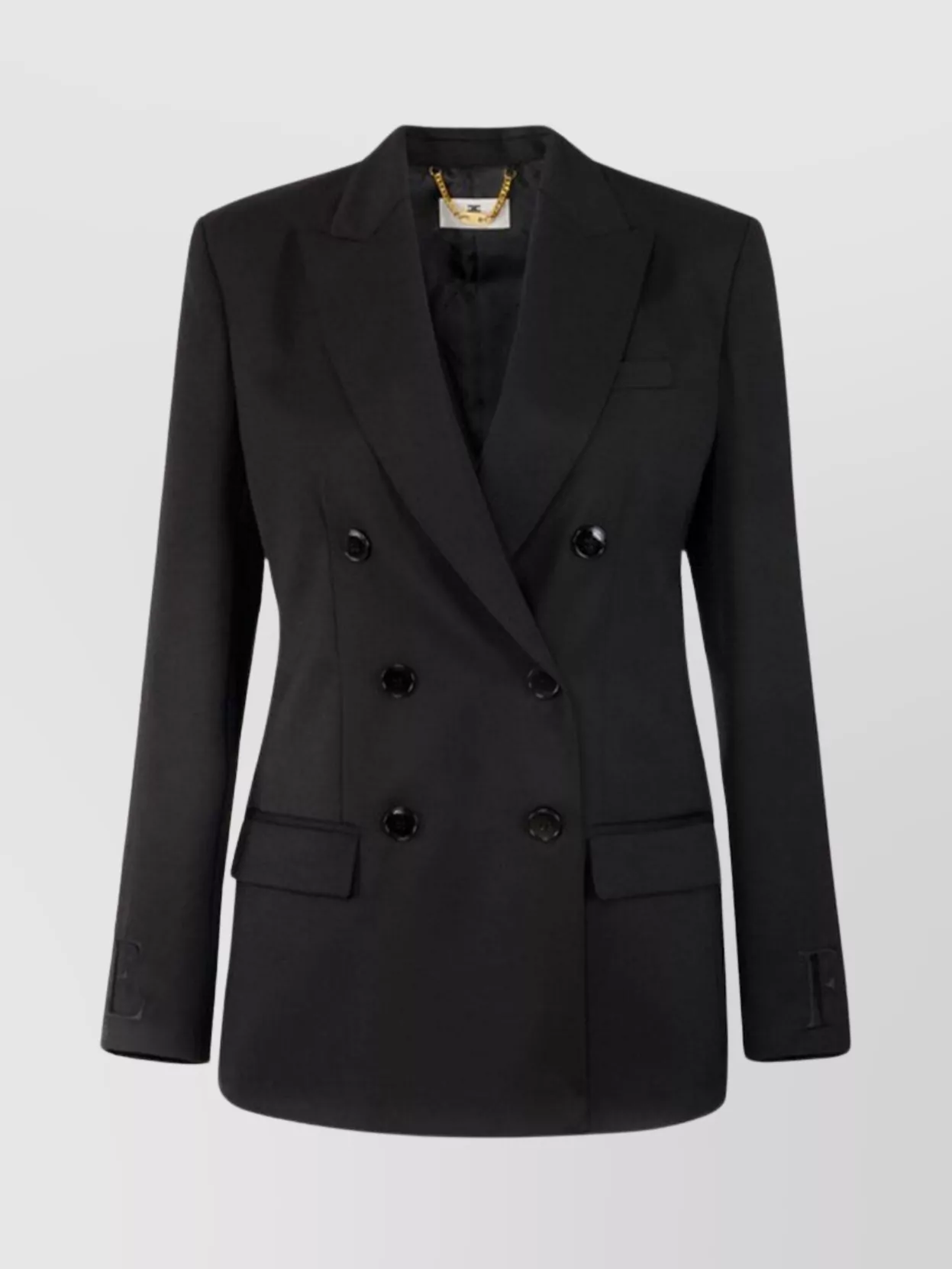 Elisabetta Franchi Double-breasted Jacket Flap Pockets In Black