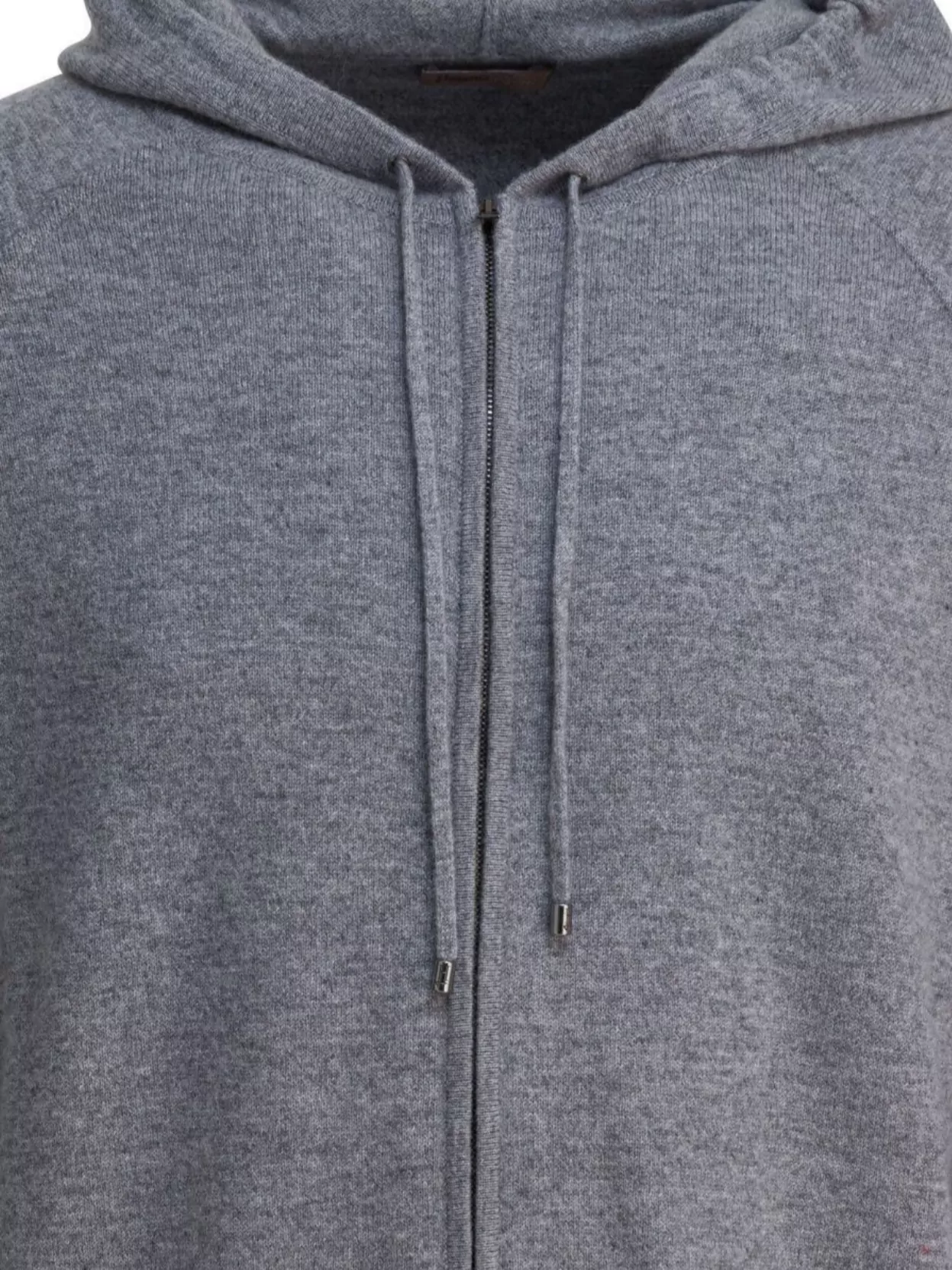 Herno Drawstring Hooded Cashmere Knit Cardigan In Gray