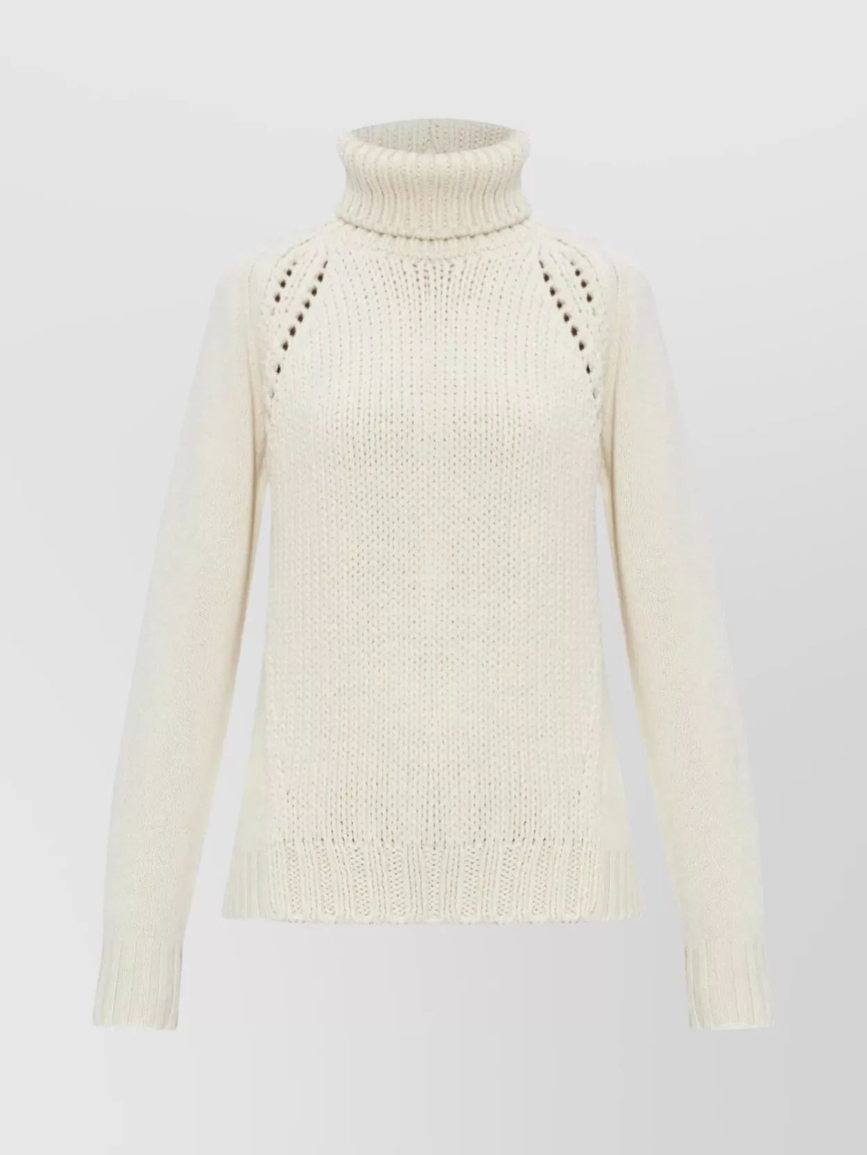 Fabiana Filippi Chunky Ribbed Knit Sweater With High Turtleneck In Multi