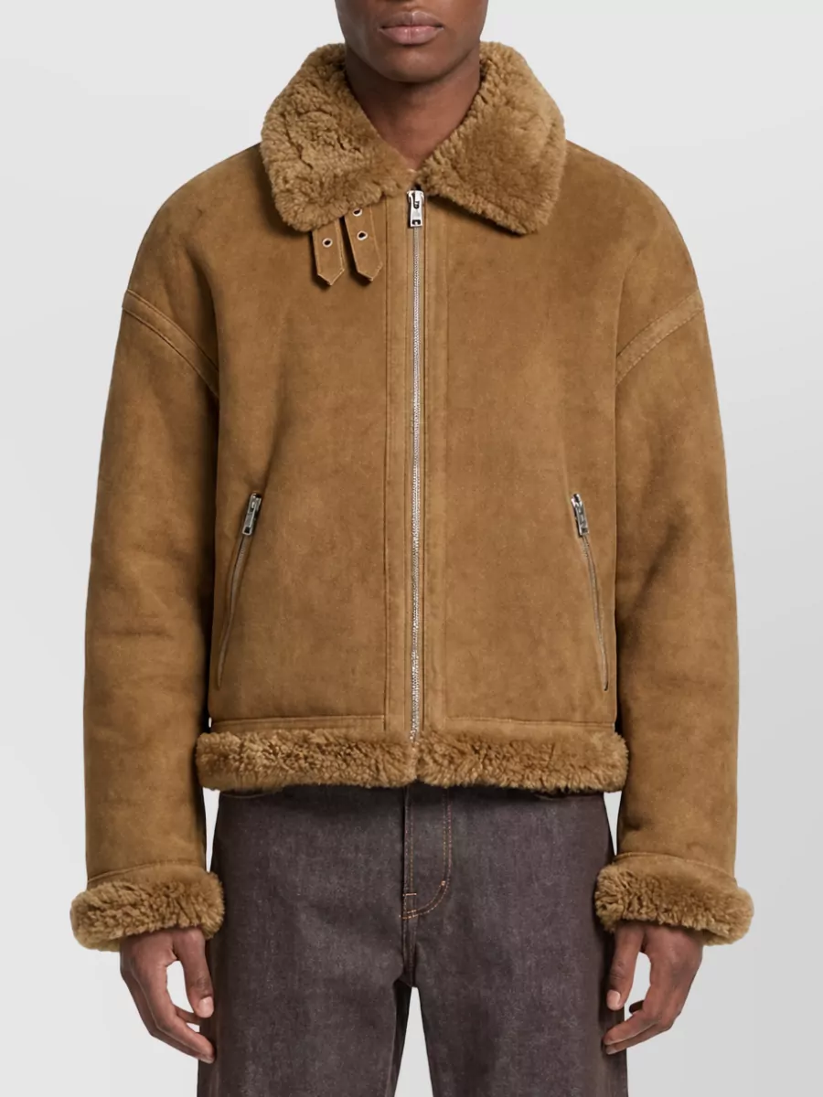 Ami Paris sheepskin aviator jacket