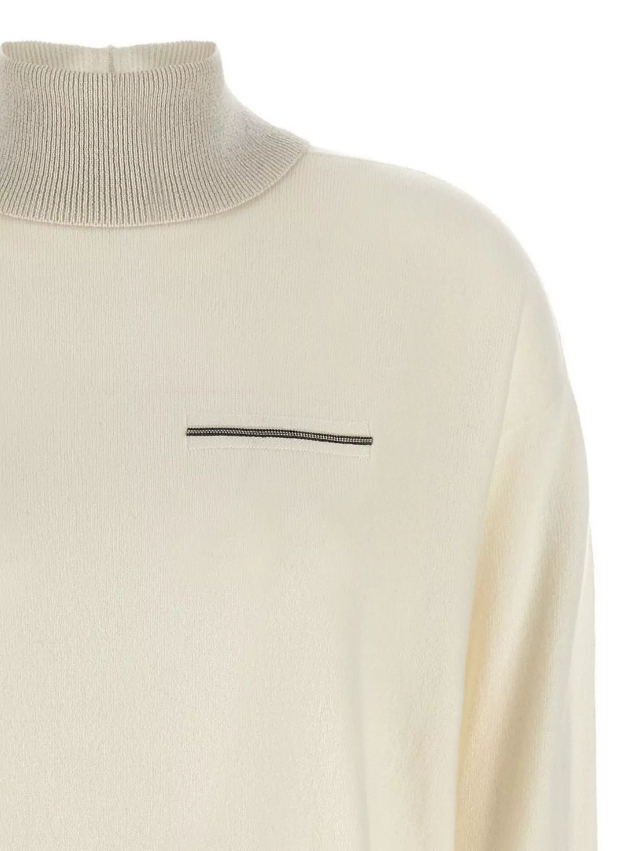 Peserico Lurex Details Turtleneck Sweater Sweaters And Cardigans White