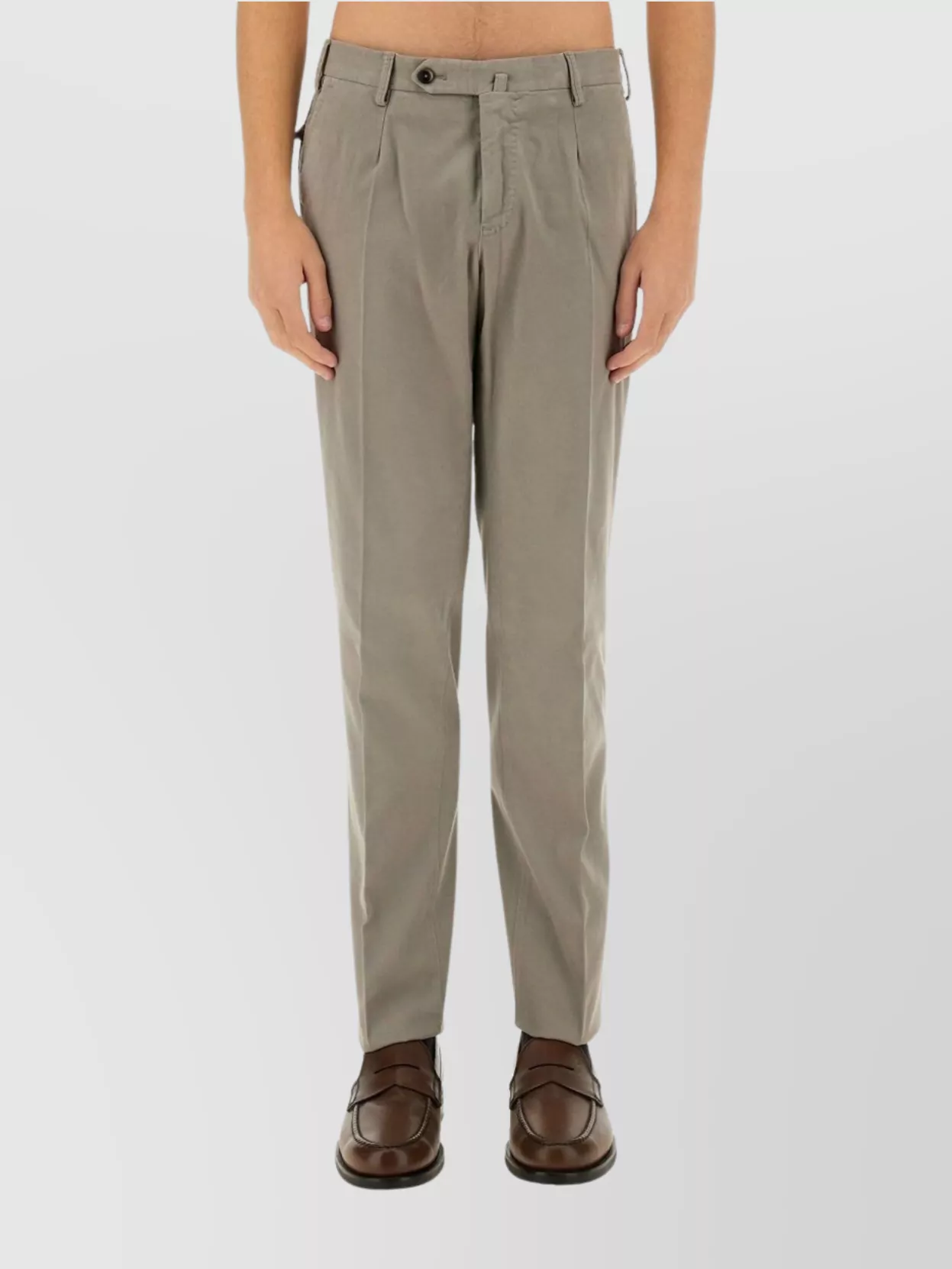 Pt Torino Gabardine Trousers With Back And Side Pockets