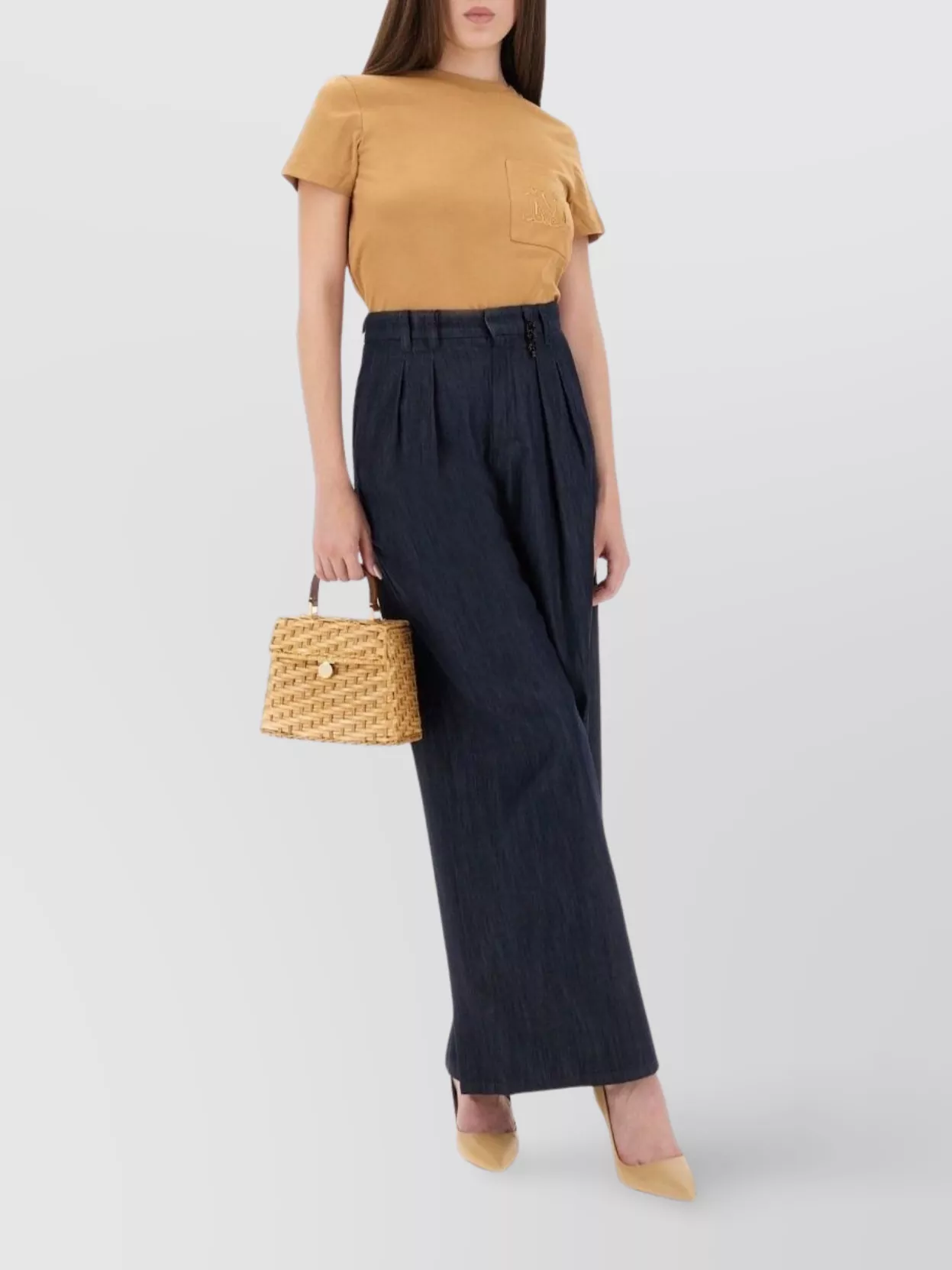 Max Mara Regular Fit T-Shirt Embroidered Pocket