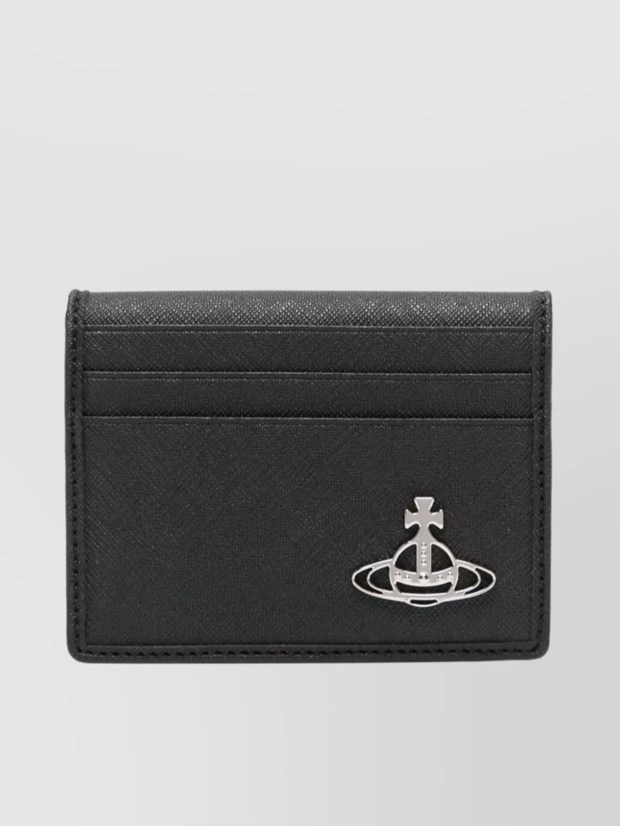 Shop Vivienne Westwood Grained Texture Bi-fold Wallets With Card Slots In Black