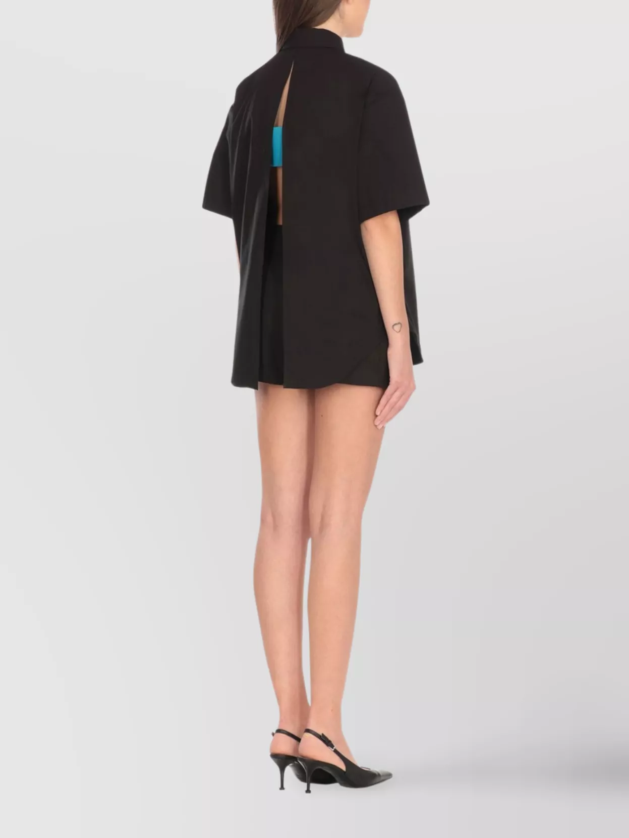 Msgm Cotton Shirt With Chest Pocket And Elastic Bands