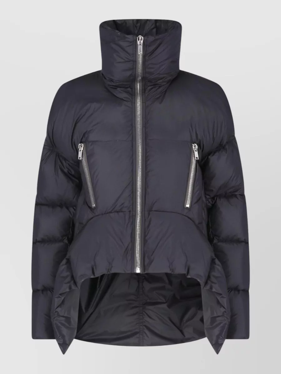Rick Owens down high-neck asymmetric puffer jacket