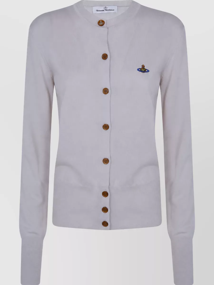 Vivienne Westwood merino wool crew neck ribbed cardigan